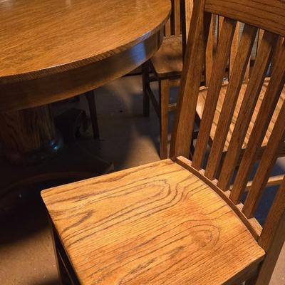 Square Brand Chittenden & Eastman Co. Oak Table and 4 Chairs