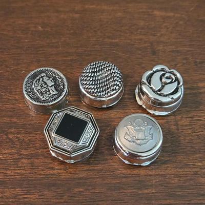 Silver Tone Button Covers