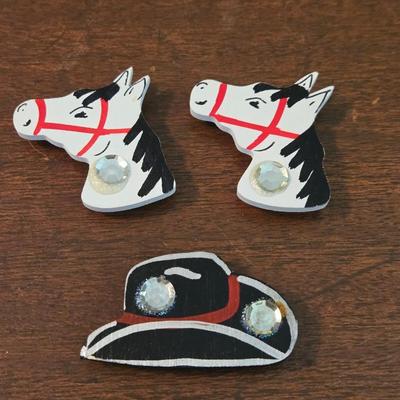 Painted Wood Button Covers