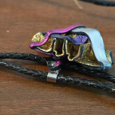 (2) Leather and Wood Bolo Ties