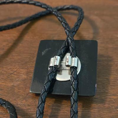 (2) Leather and Wood Bolo Ties