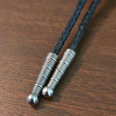 (2) Leather and Wood Bolo Ties