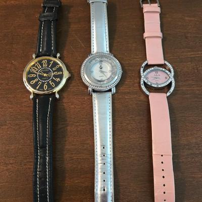 (3) Crystal Adorned Wrist Watch