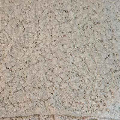 White Lacy Rectangular Tablecloth