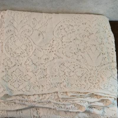 White Lacy Rectangular Tablecloth