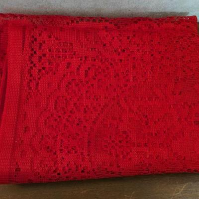 Red Lacy Rectangular Tablecloth