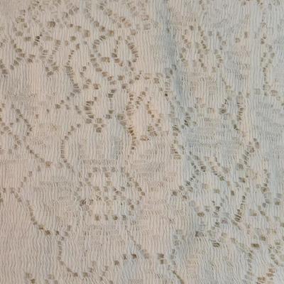 White Lacy Rectangular Tablecloth- has wear