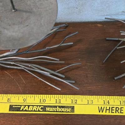 Pair of Metal Bound Stick Candleholders