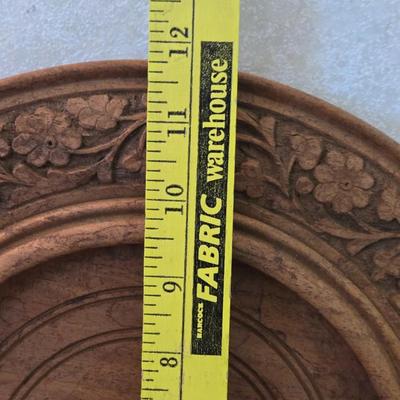 Carved Wood Round Plate