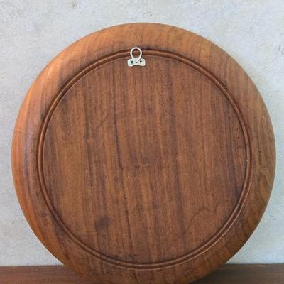 Carved Wood Round Plate