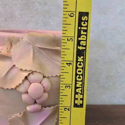 Vintage Leather Covered Flower Pot
