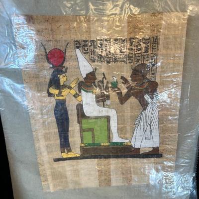 Lot 9. Unframed Egyptian Papyrus Paintings