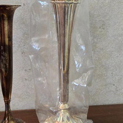 (2) Silverplate Vases