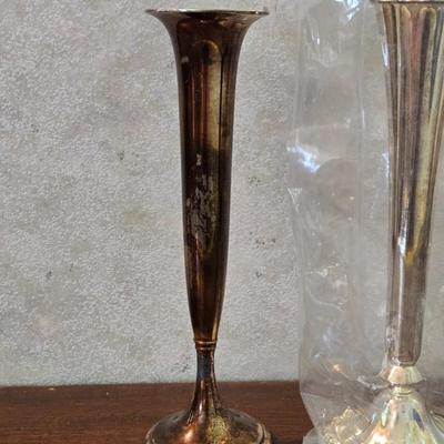 (2) Silverplate Vases