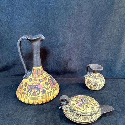 Lot 10. 3pc Egyptian Pottery pieces