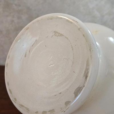 Painted White Glass Vase