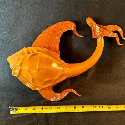 Lot 11. Leather Fish Sculpture Wall Hanging