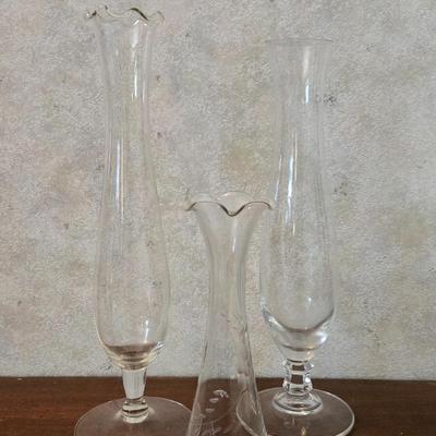 (3) Glass Vases- including a Cut Glass Vase