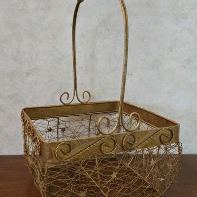 Gold Tone Metal Basket