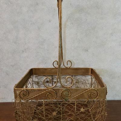 Gold Tone Metal Basket