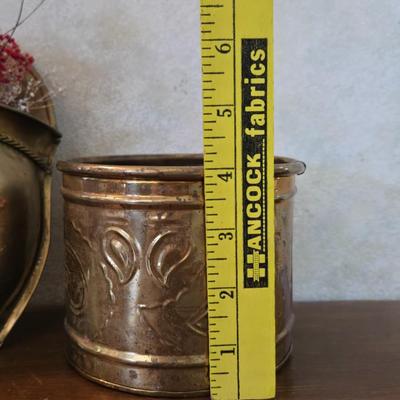 (2) Brass Floral Containers