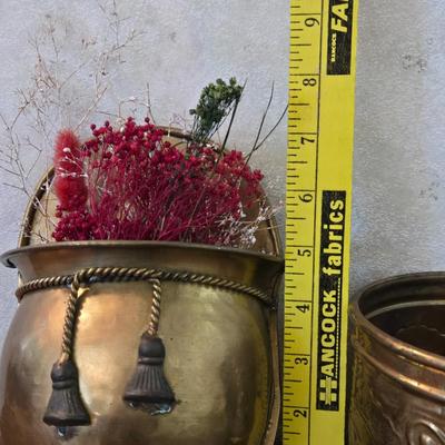 (2) Brass Floral Containers