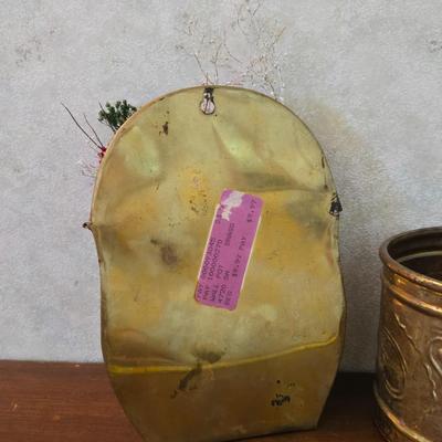 (2) Brass Floral Containers