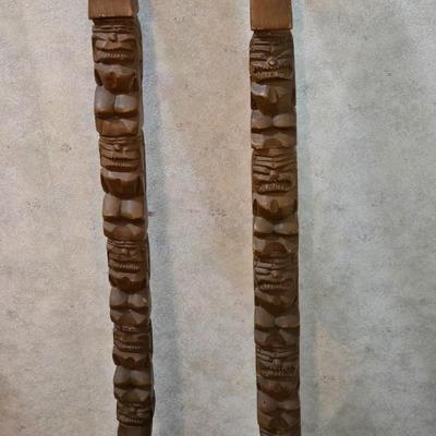 Carved Wood Large Spoon & Fork Deco