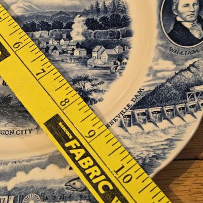 Vintage Oregon Blue and White Plate