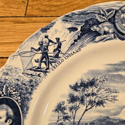 Vintage Oregon Blue and White Plate