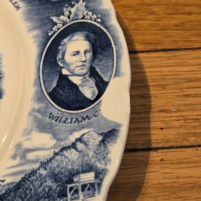 Vintage Oregon Blue and White Plate