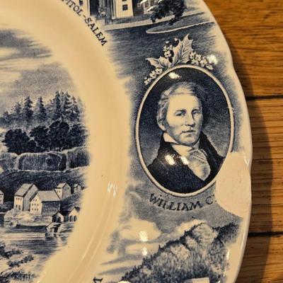 Vintage Oregon Blue and White Plate