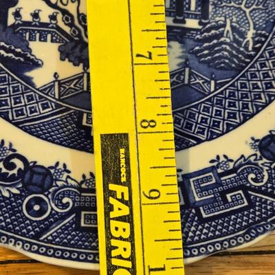 Antique Allentons England Blue Flow Willow Plates
