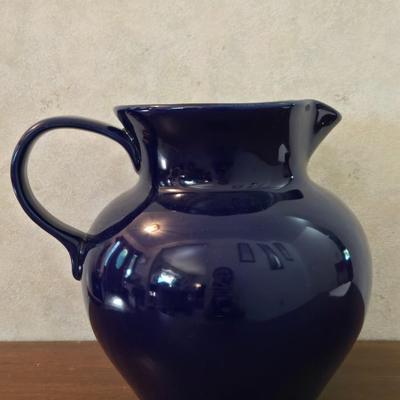 Navy Blue Glaze Ceramic Mesa Pitcher
