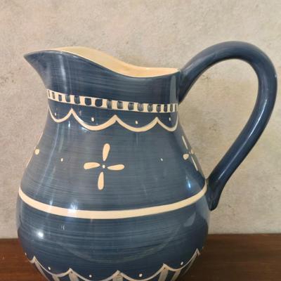 Susan Winget Ceramic Blue and White Pitcher