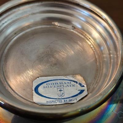Gorham Silverplate Bowl with Blue Glass Insert