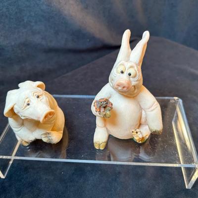 Lot 30. Six Piggin Figurines Plus Snow Globe