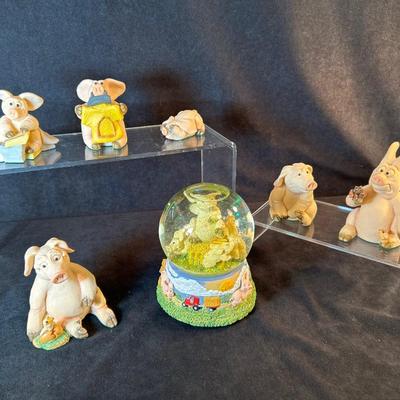 Lot 30. Six Piggin Figurines Plus Snow Globe