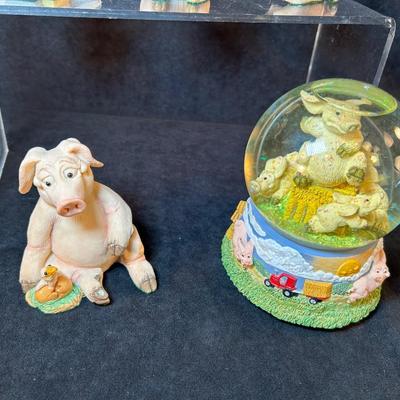 Lot 30. Six Piggin Figurines Plus Snow Globe