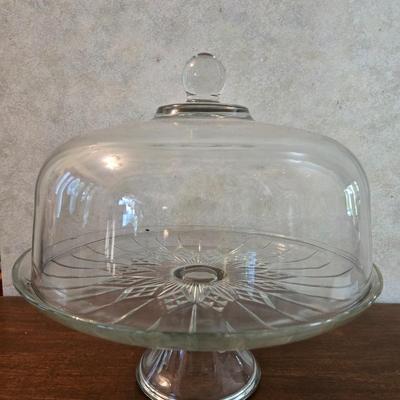 Glass Fluted Pedestal & Cake Dome