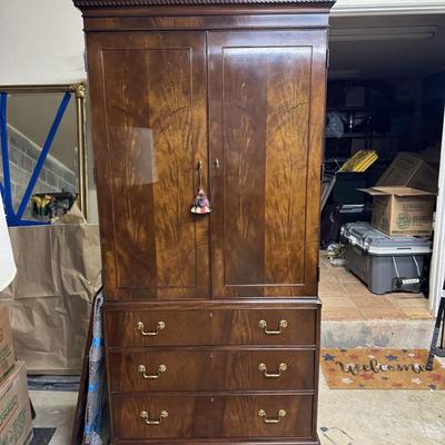 Ethan Allen Armoire-Storage Side Table and Headboard