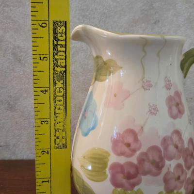 White Ceramic Floral Pitcher