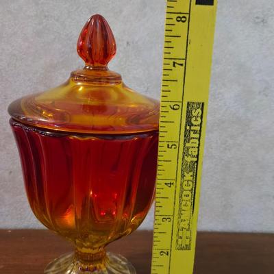 Cranberry Blow Glass Candy Dish