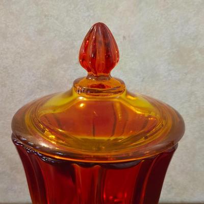 Cranberry Blow Glass Candy Dish
