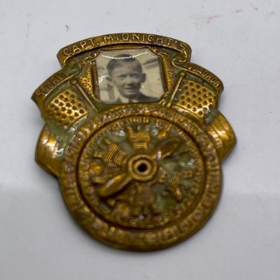 Vintage 1940's Captain Midnight Photomatic Secret Squadron Code-O-Graph Pinback Badge Promotional