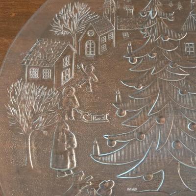 Italian Glass Christmas Platter