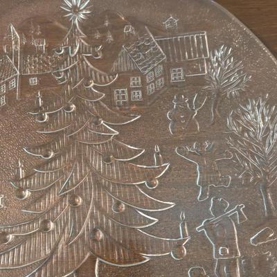 Italian Glass Christmas Platter