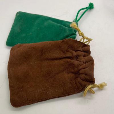 Vintage Velvet Small Item Jewelry Draw-string Bags from old department stores Bullock's & Buffam's