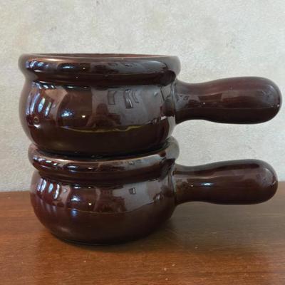 (2) Ceramic Crock Soup Bowls