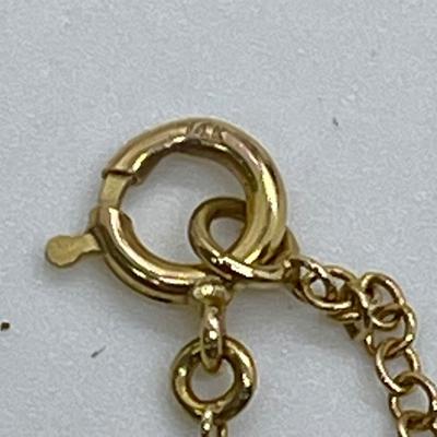 14K Yellow Gold Necklace with drop Pendant - 3 circles with 1/4 ct. diamonds